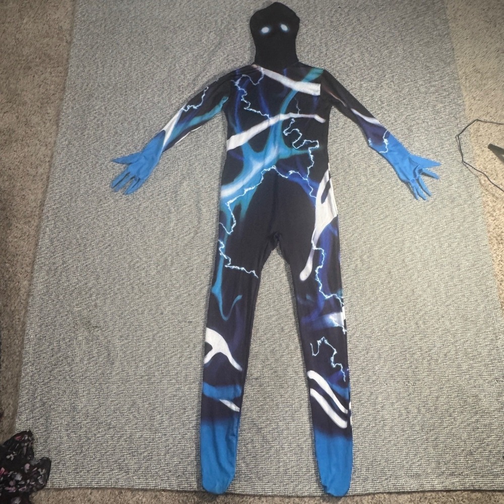 Spooktacular Creations Lightning Second Skin Costume XL Adult Blue Black 20364